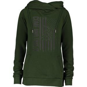 Come And Take It American Flag & Snake Tactical Womens Funnel Neck Pullover Hood