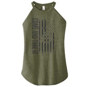 Come And Take It American Flag & Snake Tactical Women's Perfect Tri Rocker Tank