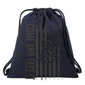 Come And Take It American Flag & Snake Tactical Drawstring Bag