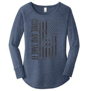 Come And Take It American Flag & Snake Tactical Women's Perfect Tri Tunic Long Sleeve Shirt