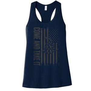 Come And Take It American Flag & Snake Tactical Women's Racerback Tank