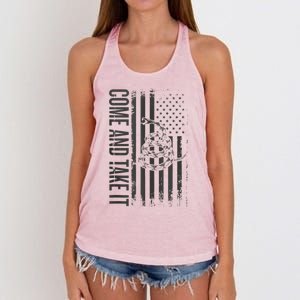 Come And Take It American Flag & Snake Tactical Women's Knotted Racerback Tank