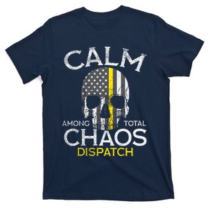 Calm Among Total Chaos 911 Dispatcher Us Flag T-Shirt