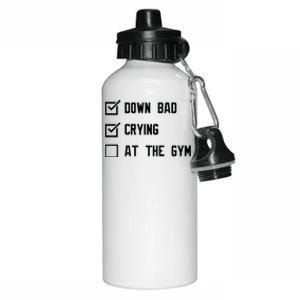 Crying At The Gym Down Bad Aluminum Water Bottle