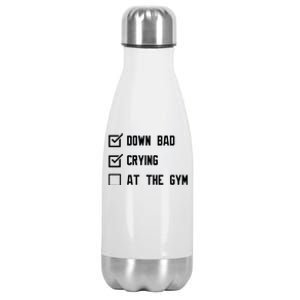 Crying At The Gym Down Bad Stainless Steel Insulated Water Bottle