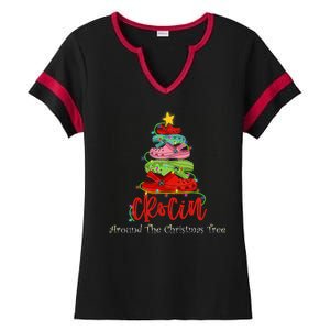 Crocin Around The Christmas Tree Ladies Halftime Notch Neck Tee