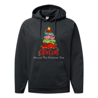 Crocin Around The Christmas Tree Performance Fleece Hoodie