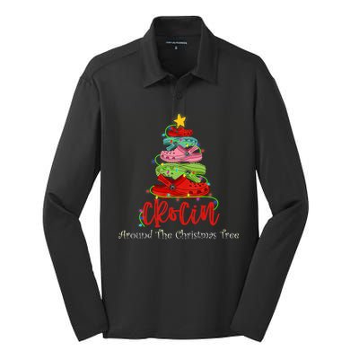 Crocin Around The Christmas Tree Silk Touch Performance Long Sleeve Polo