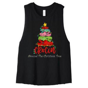 Crocin Around The Christmas Tree Women's Racerback Cropped Tank