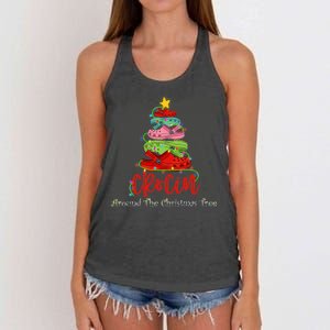 Crocin Around The Christmas Tree Women's Knotted Racerback Tank