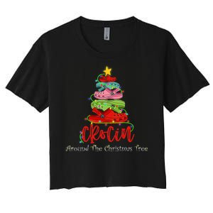 Crocin Around The Christmas Tree Women's Crop Top Tee