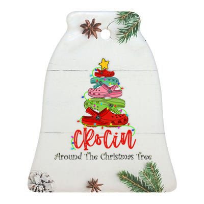 Crocin Around The Christmas Tree Ceramic Bell Ornament