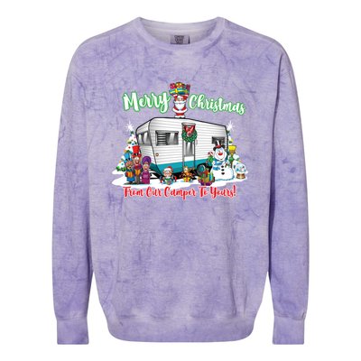 Camper And Travel Trailer Merry Christmas From Our Camper Gift Colorblast Crewneck Sweatshirt