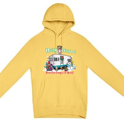 Camper And Travel Trailer Merry Christmas From Our Camper Gift Premium Pullover Hoodie