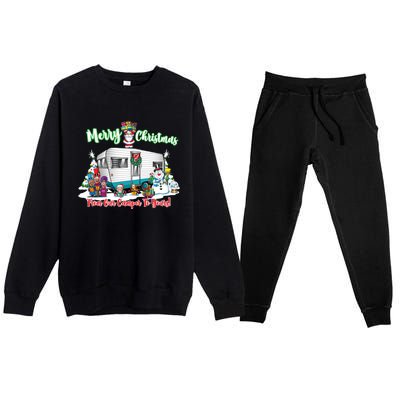 Camper And Travel Trailer Merry Christmas From Our Camper Gift Premium Crewneck Sweatsuit Set