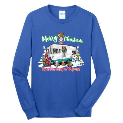 Camper And Travel Trailer Merry Christmas From Our Camper Gift Tall Long Sleeve T-Shirt