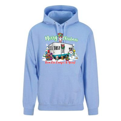 Camper And Travel Trailer Merry Christmas From Our Camper Gift Unisex Surf Hoodie