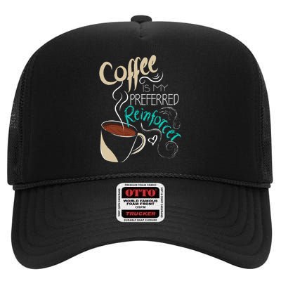 Coffee ABA Therapist Autism Teacher Behavior Analyst High Crown Mesh Back Trucker Hat