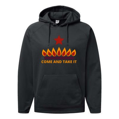 COME AND TAKE IT STOVE Funny Performance Fleece Hoodie