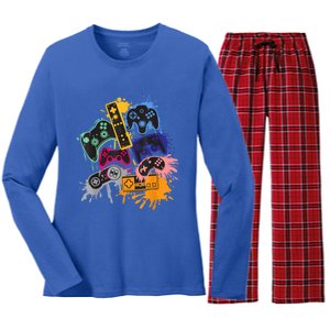 Control All The Things Video Game Controller Gift Women's Long Sleeve Flannel Pajama Set 