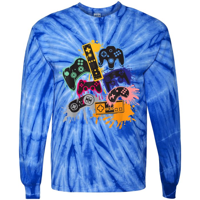 Control All The Things Video Game Controller Gift Tie-Dye Long Sleeve Shirt