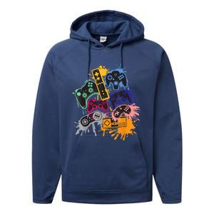 Control All The Things Video Game Controller Gift Performance Fleece Hoodie