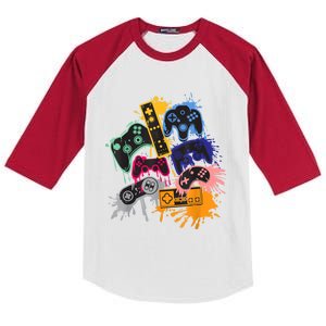 Control All The Things Video Game Controller Gift Kids Colorblock Raglan Jersey