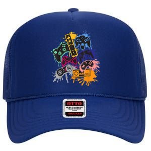 Control All The Things Video Game Controller Gift High Crown Mesh Back Trucker Hat