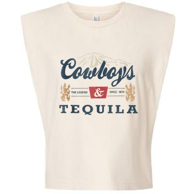 Cowboys And Tequila Outfit For Women Rodeo Western Country Garment-Dyed Women's Muscle Tee