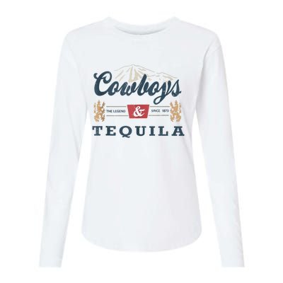 Cowboys And Tequila Outfit For Women Rodeo Western Country Womens Cotton Relaxed Long Sleeve T-Shirt