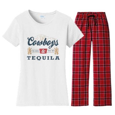 Cowboys And Tequila Outfit For Women Rodeo Western Country Women's Flannel Pajama Set