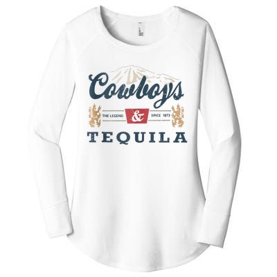 Cowboys And Tequila Outfit For Women Rodeo Western Country Women's Perfect Tri Tunic Long Sleeve Shirt