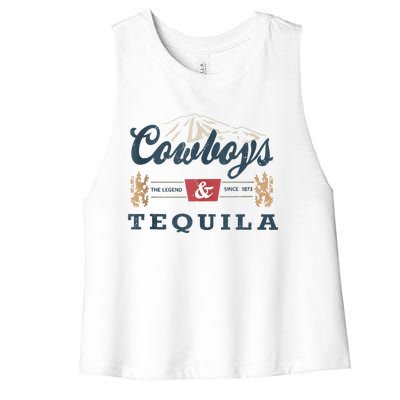 Cowboys And Tequila Outfit For Women Rodeo Western Country Women's Racerback Cropped Tank