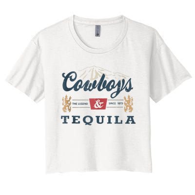 Cowboys And Tequila Outfit For Women Rodeo Western Country Women's Crop Top Tee