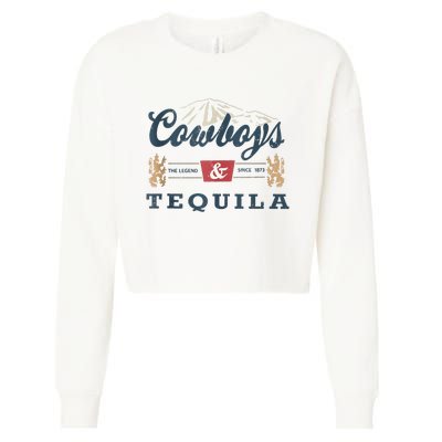 Cowboys And Tequila Outfit For Women Rodeo Western Country Cropped Pullover Crew