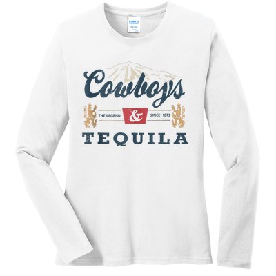 Cowboys And Tequila Outfit For Women Rodeo Western Country Ladies Long Sleeve Shirt