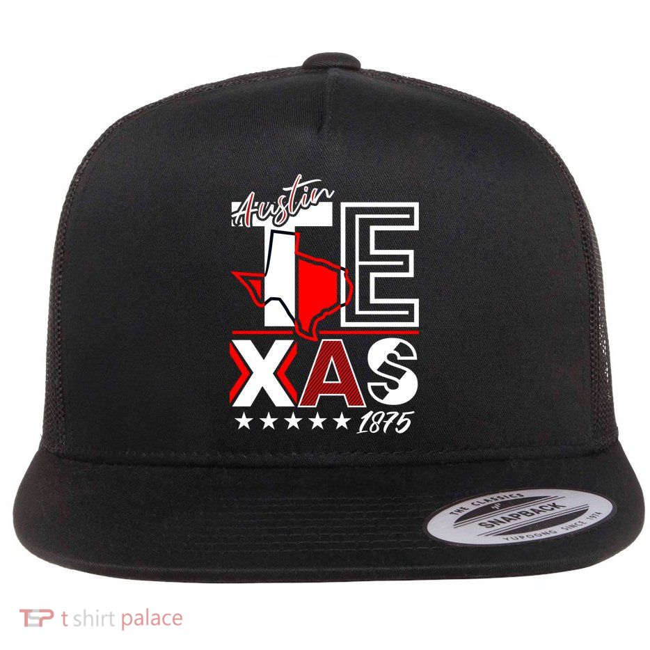 Cool Austin Texas Logo Flat Bill Trucker Hat