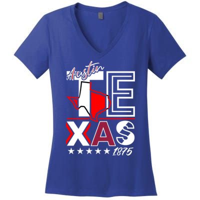 Cool Austin Texas Logo Women's V-Neck T-Shirt