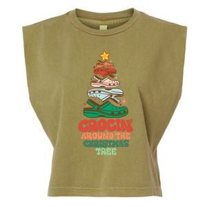 Crocin Around The Christmas Tree Crocs Holiday Season Garment-Dyed Women's Muscle Tee