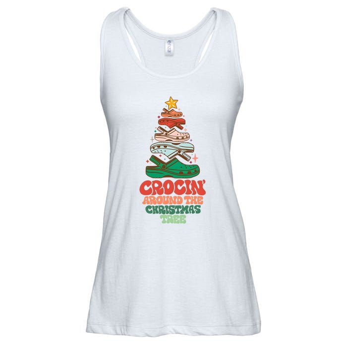 Crocin Around The Christmas Tree Crocs Holiday Season Ladies Essential Flowy Tank