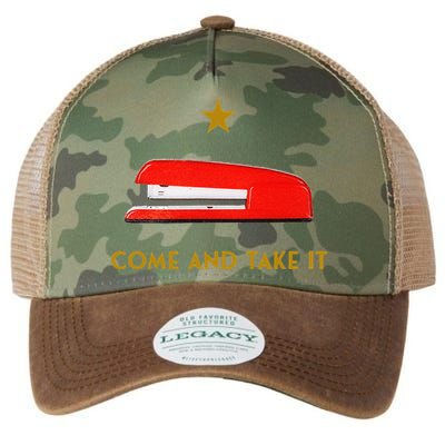 Come And Take It Red Stapler Novelty Retro Office Meme Legacy Tie Dye Trucker Hat