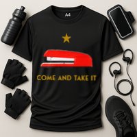 Come And Take It Red Stapler Novelty Retro Office Meme Cooling Performance Crew T-Shirt