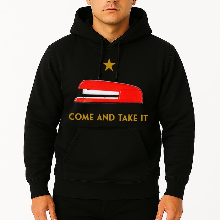 Come And Take It Red Stapler Novelty Retro Office Meme Hoodie