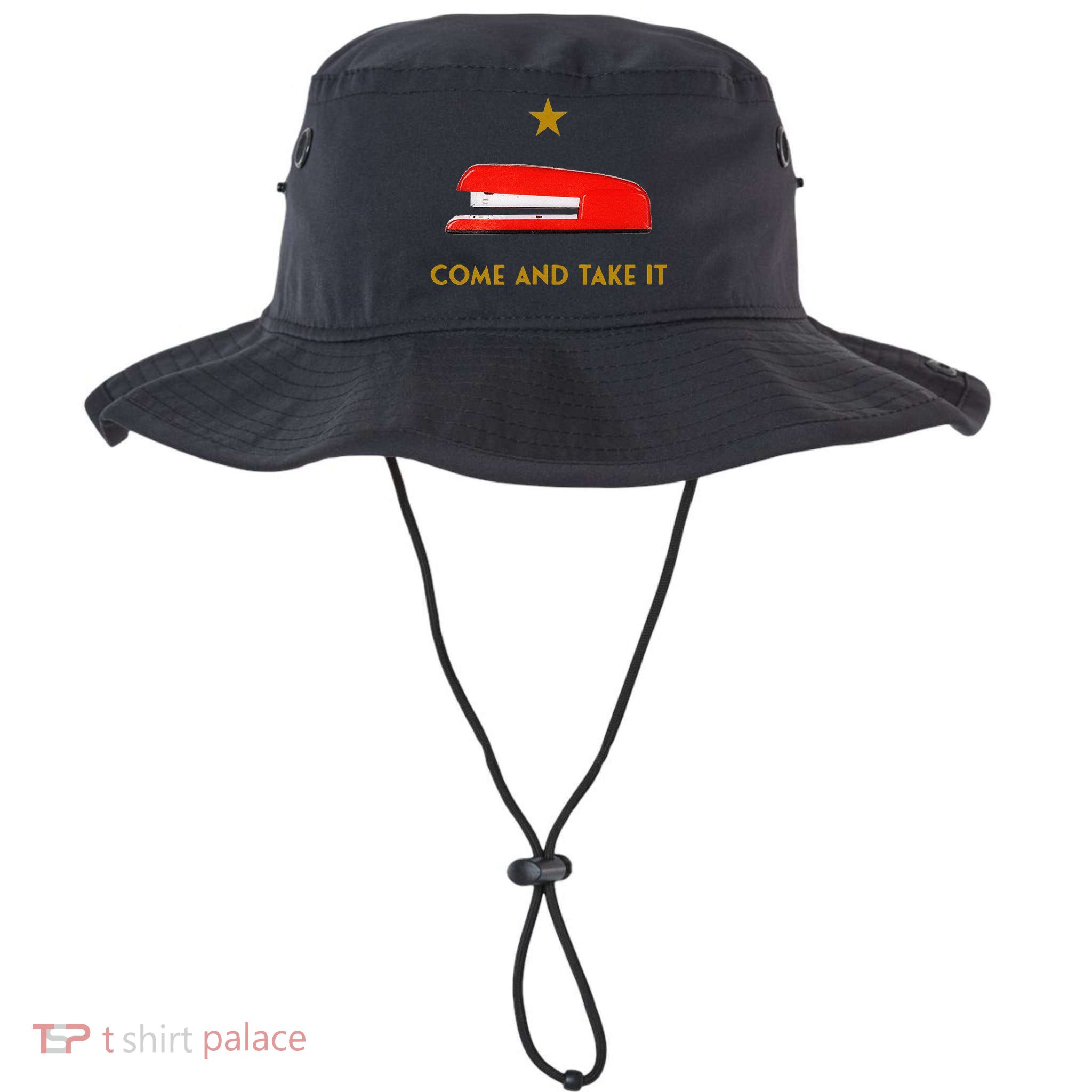 Come And Take It Red Stapler Novelty Retro Office Meme Bucket Hat