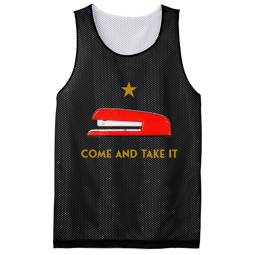 Come And Take It Red Stapler Novelty Retro Office Meme Mesh Reversible Basketball Jersey Tank