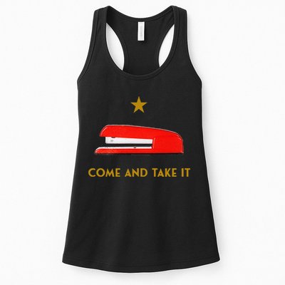 Come And Take It Red Stapler Novelty Retro Office Meme Womens Tank Top