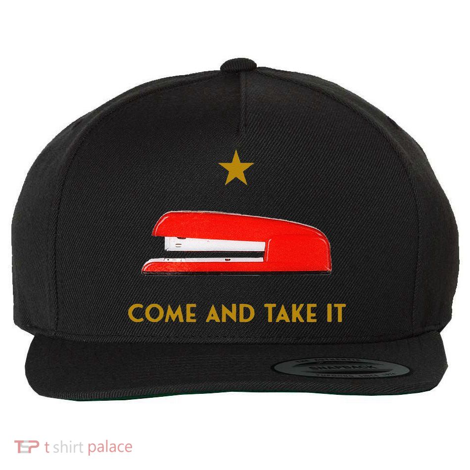 Come And Take It Red Stapler Novelty Retro Office Meme Wool Snapback Cap