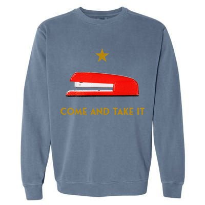 Come And Take It Red Stapler Novelty Retro Office Meme Garment-Dyed Sweatshirt