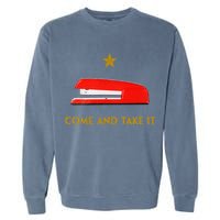 Come And Take It Red Stapler Novelty Retro Office Meme Garment-Dyed Sweatshirt