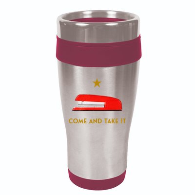 Come And Take It Red Stapler Novelty Retro Office Meme 16oz Travel Tumbler